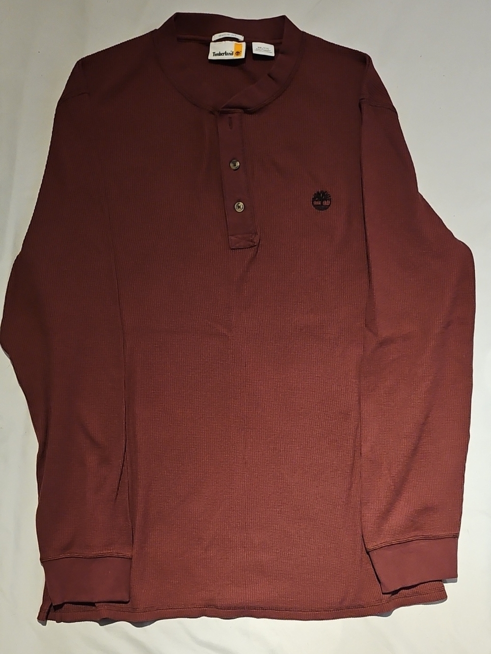 Timberland Men's Long-Sleeve Henley Shirt - Rust